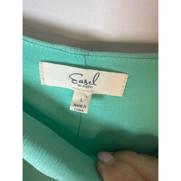 Easel Mint Green Puff
Sleeve Peasant Blouse - Ruched Square Neck Boho
Top Size L - Picture 2 of 9